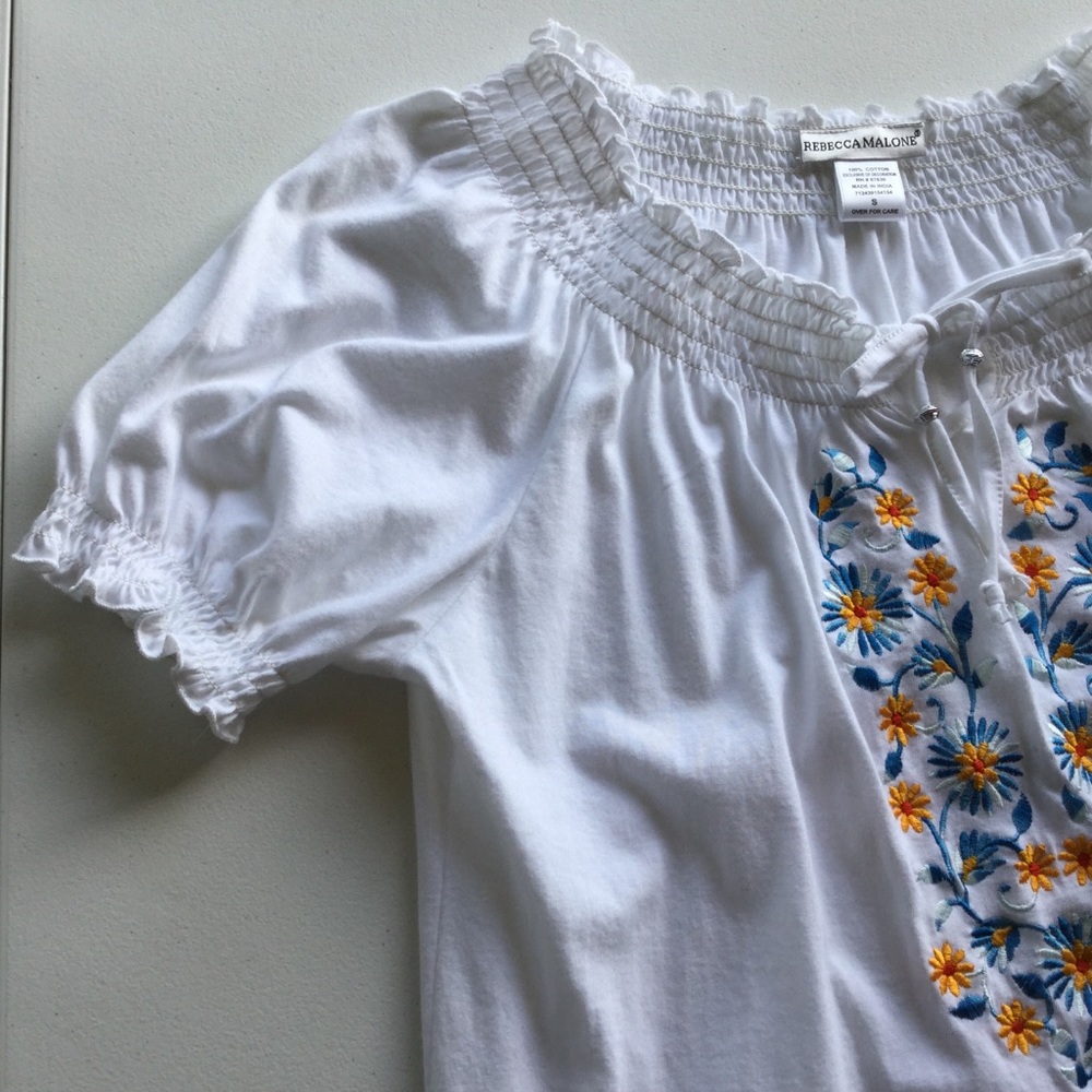 REBECCA MALONE Embroidered Top Size Small - Picture 6 of 8